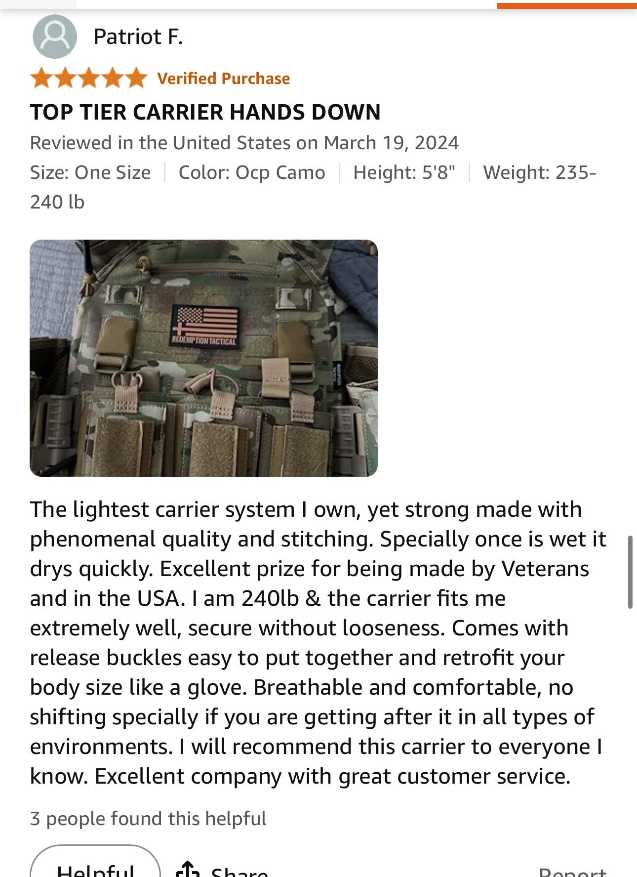 Redemption Tactical "CRUSADER 2.0"® Plate Carrier Vest