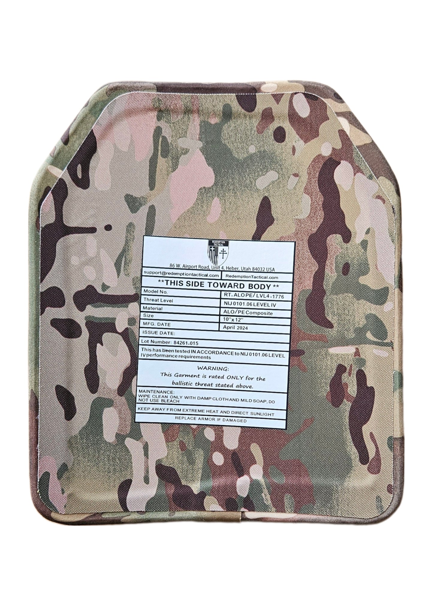 RT CRUSADER 2.0® ARMOR KIT Front/Back Plates LIGHTWEIGHT LEVEL IV (2) 10x12 Front/Back Plates Full Kit