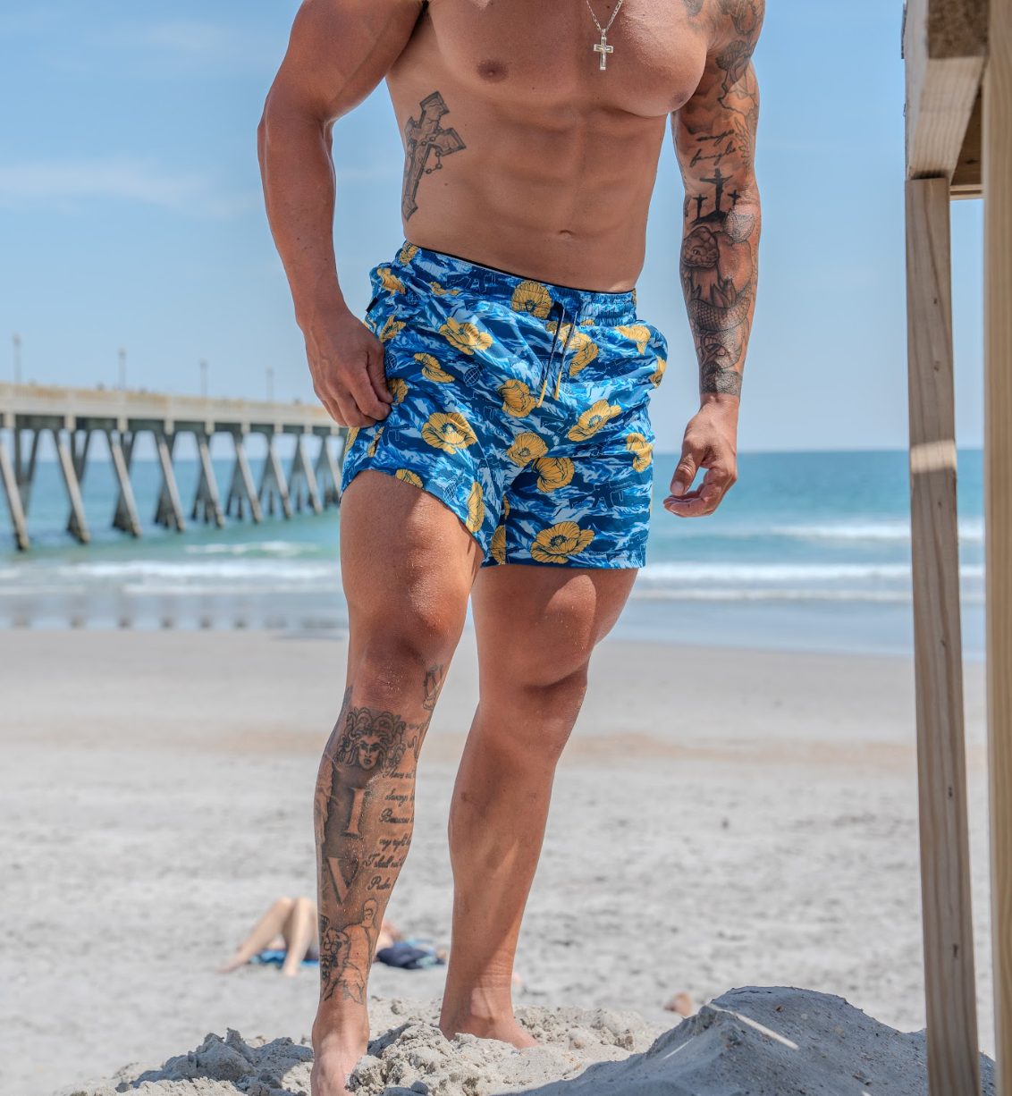 Swim Trunks - Tiger Stripe Blue