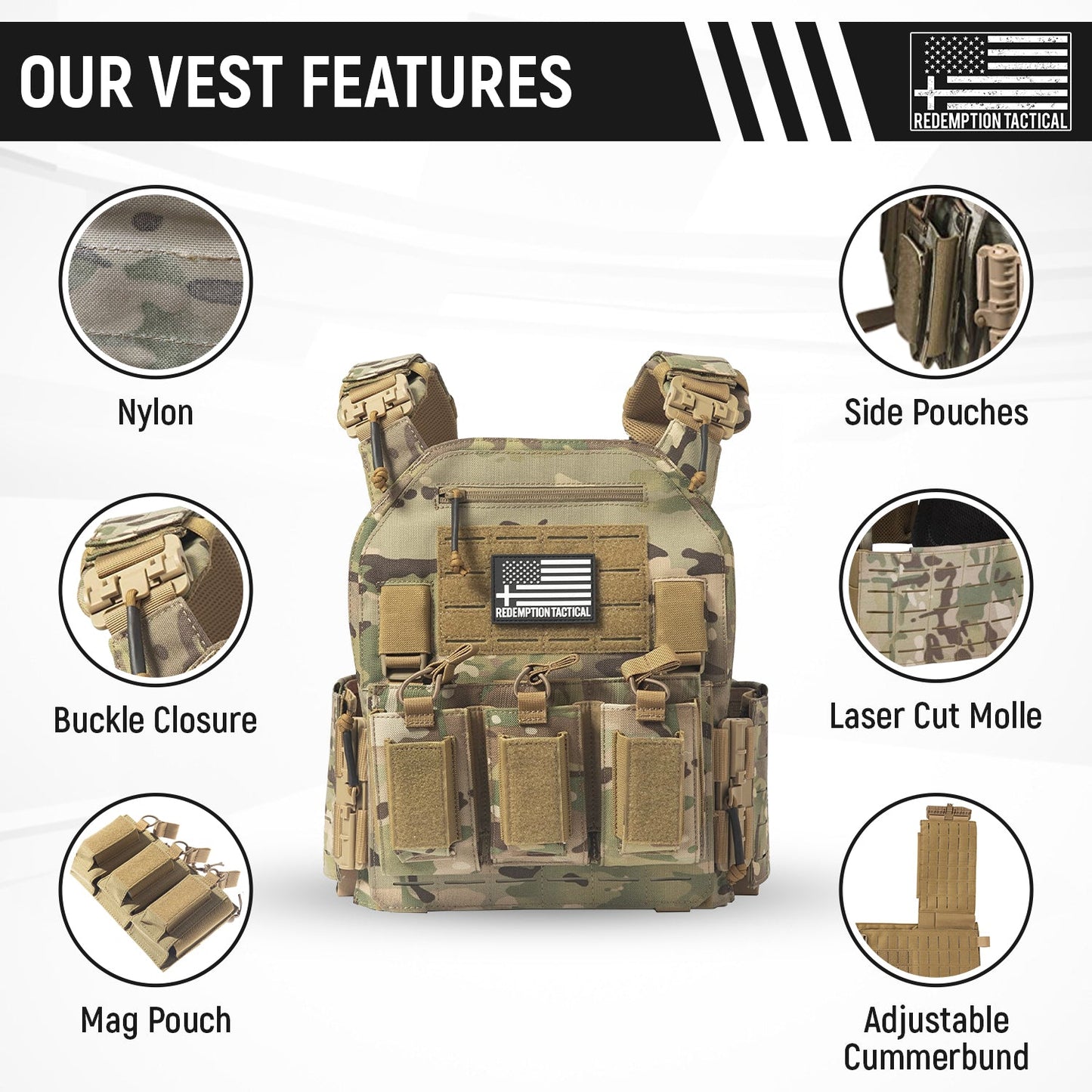 Redemption Tactical "CRUSADER 2.0"® Plate Carrier Vest