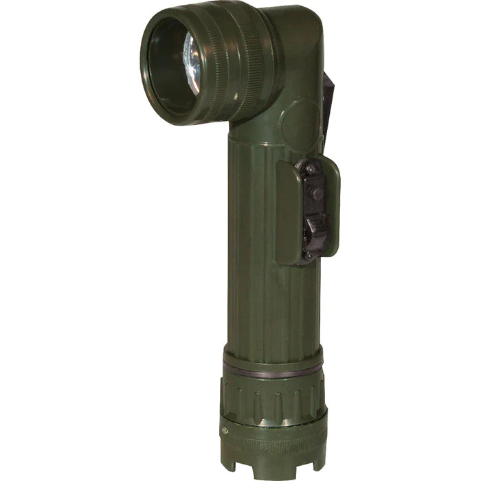 US GI Style LED Anglehead Flashlight with Extra Lenses & Bulb
