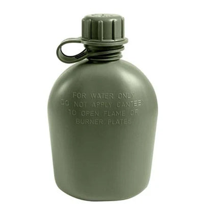 US GI Military Surplus 1 Quart Canteen - Olive Drab, Black and Tan